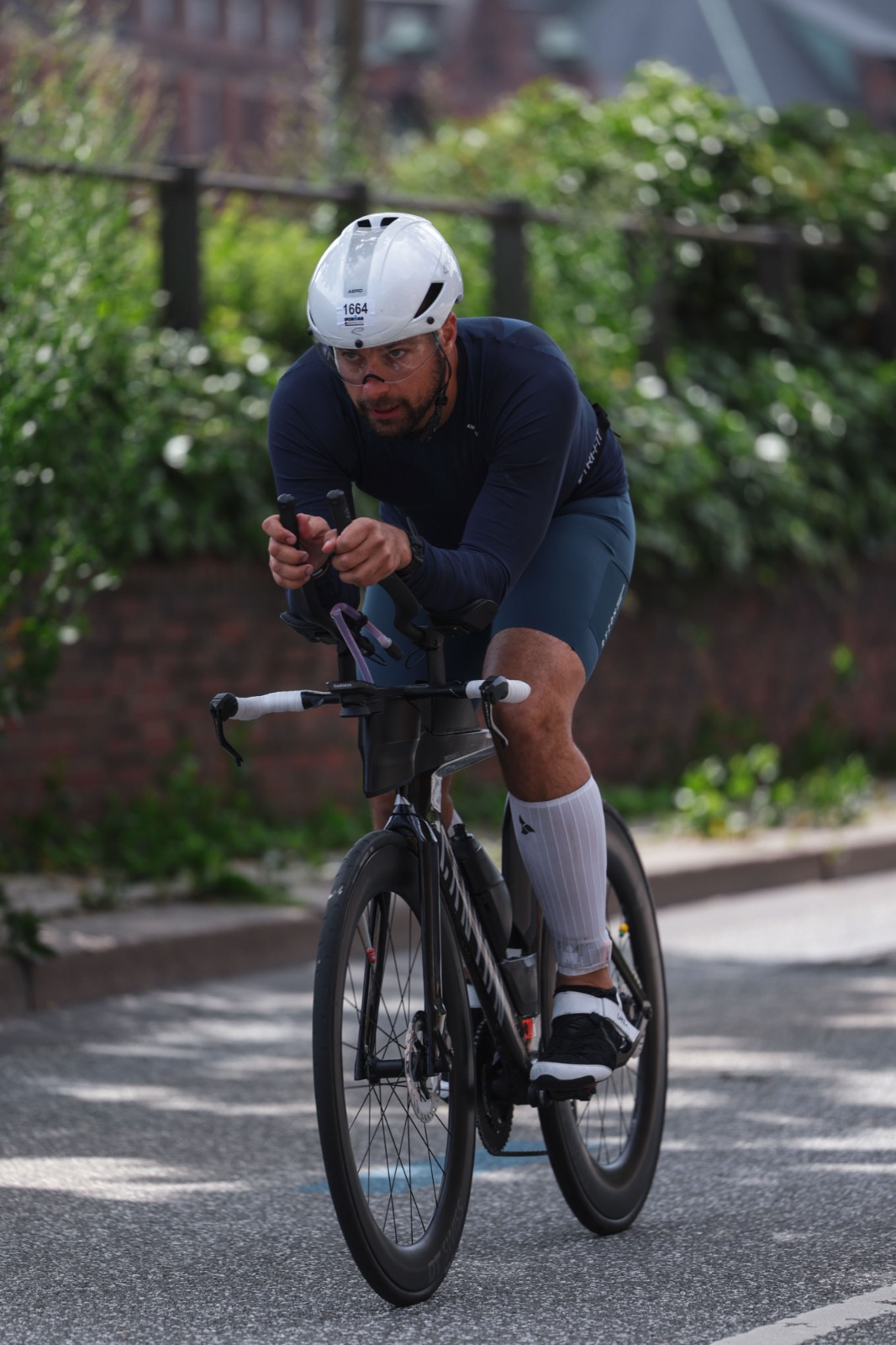 Oz Katz on the bike leg of his IRONMAN
