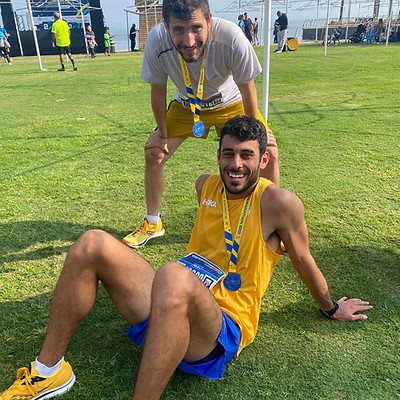 Sahar Lahos celebrating with medals