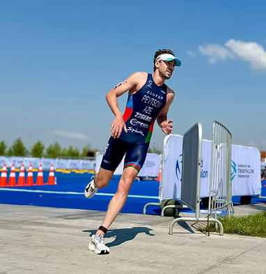 Triathlete running